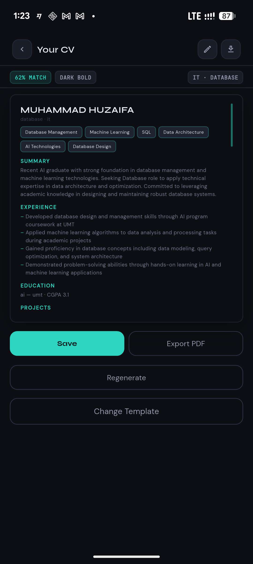 CV preview