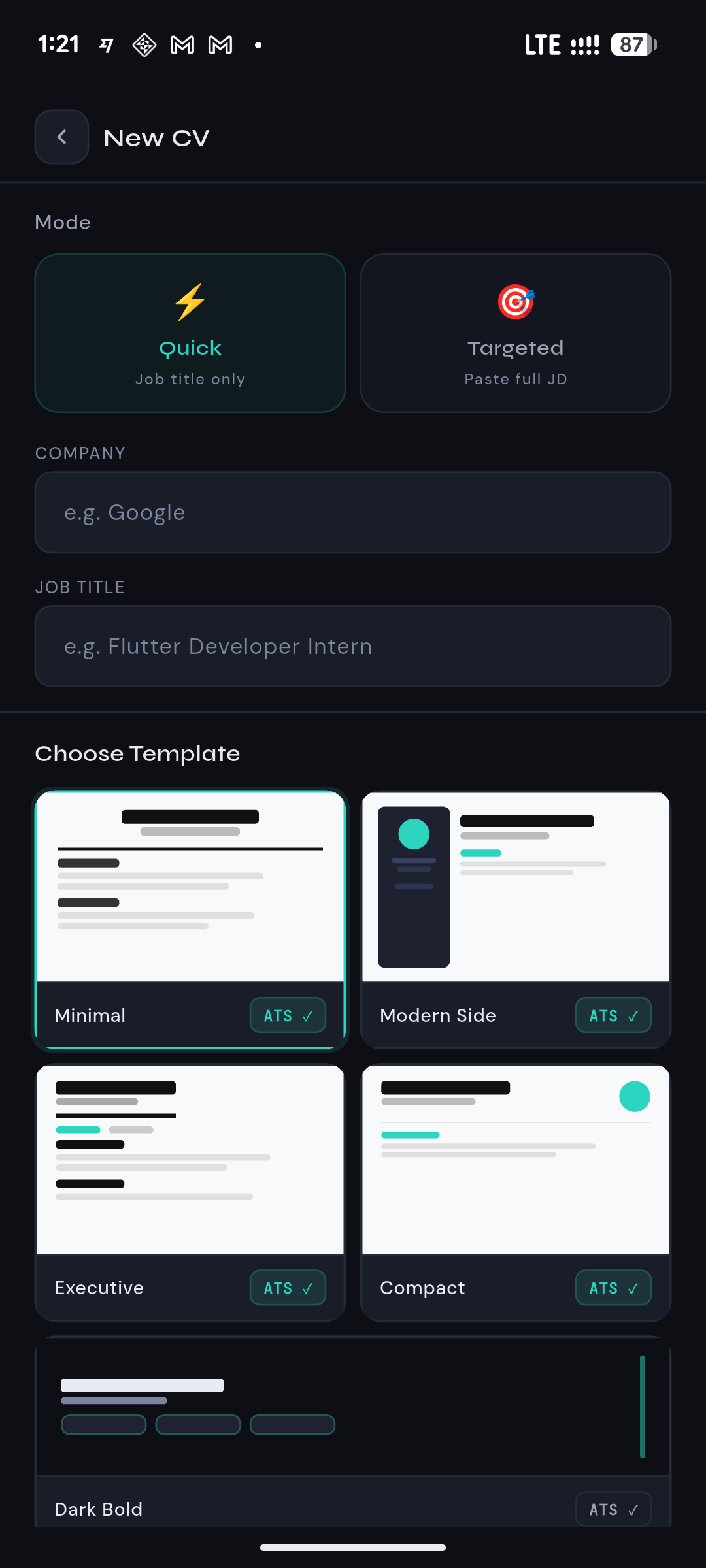 Generate CV