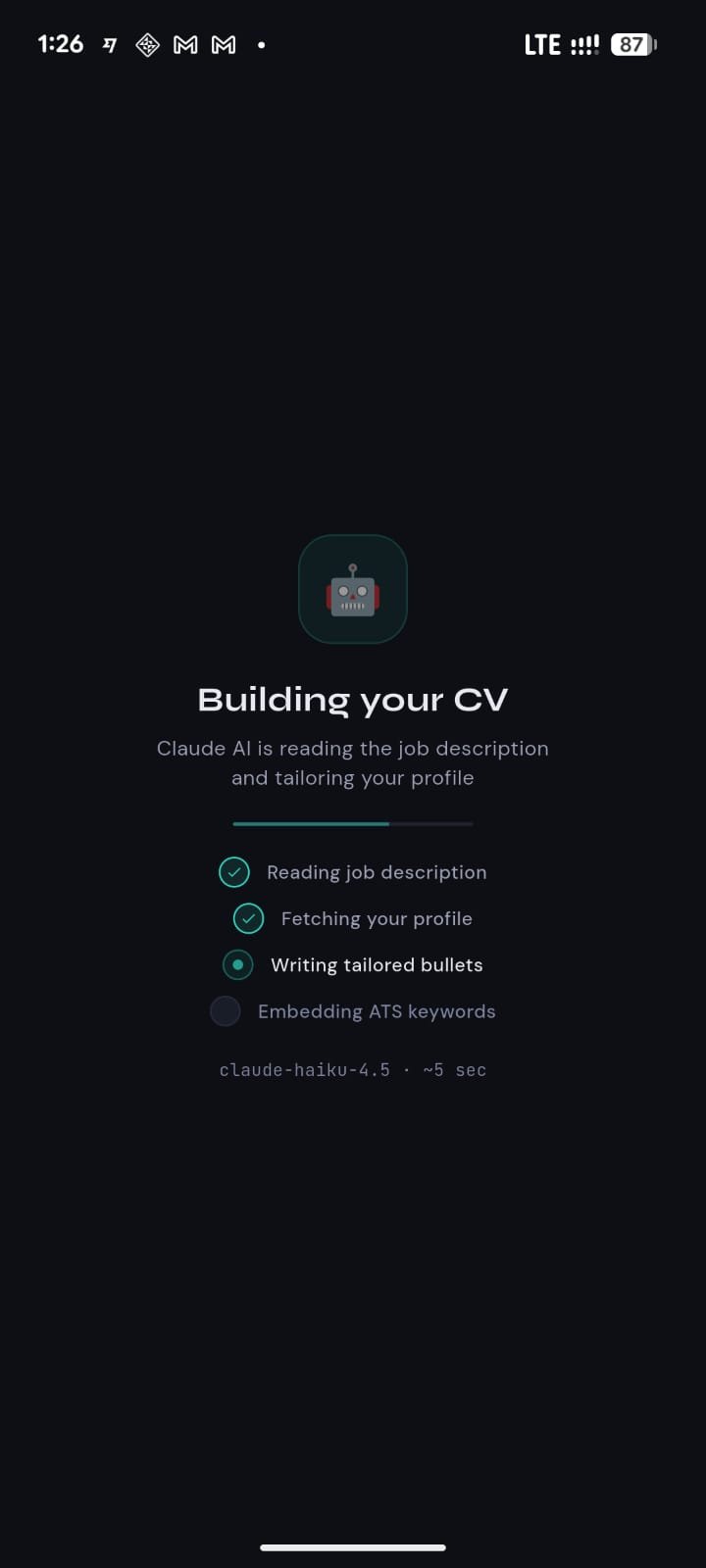 Generating your CV